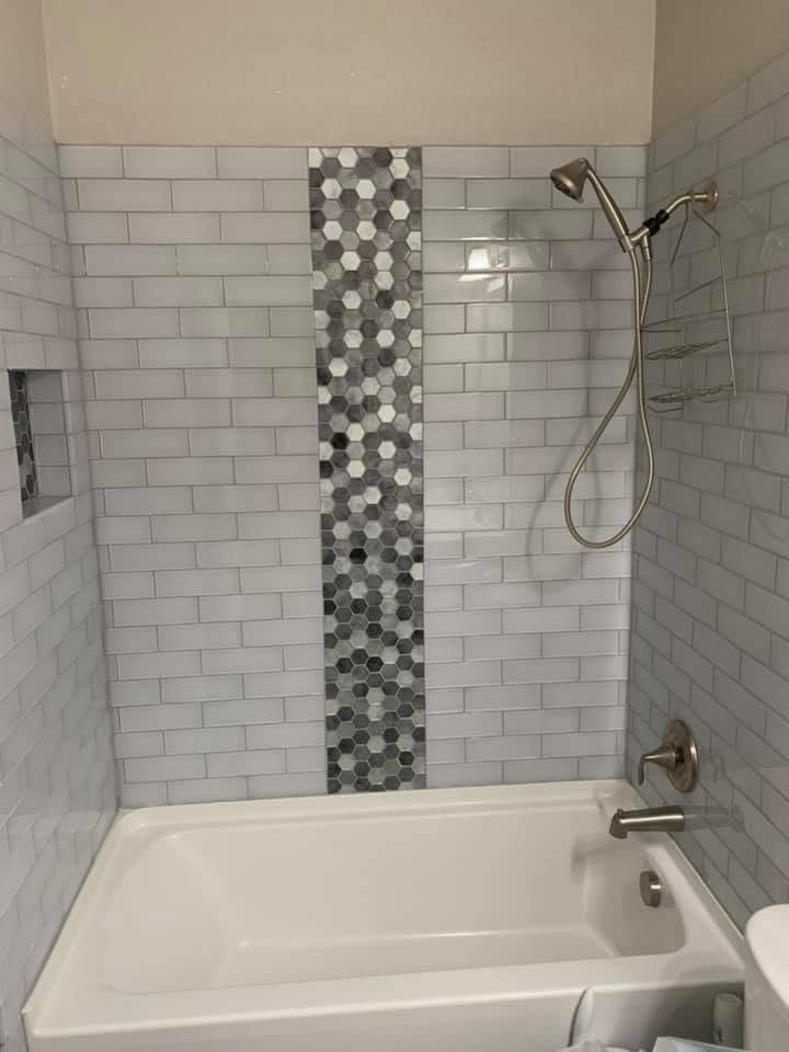 Bathroom tile and tub remodeling project