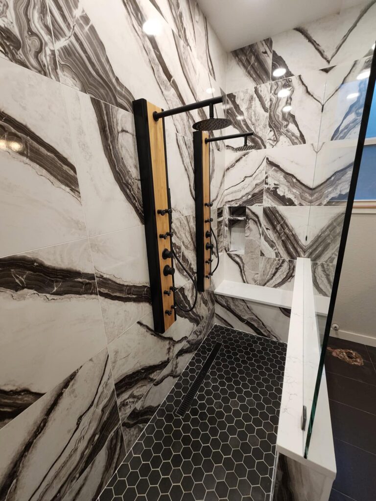 Bathroom tile and tub remodeling project
